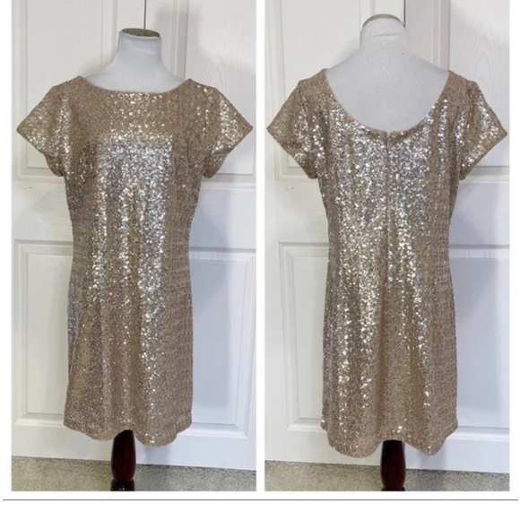 White House Black Market Sequin Shift Dress - Picture 3 of 9